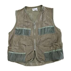 Canvasback Unisex Adults Tan Cotton Blend Sleeveless Zip-Up Hunting Vest Size M